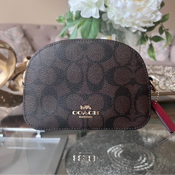 Coach Mini Serena Crossbody In Signature Canvas Bag Red - Picture 4 of 15